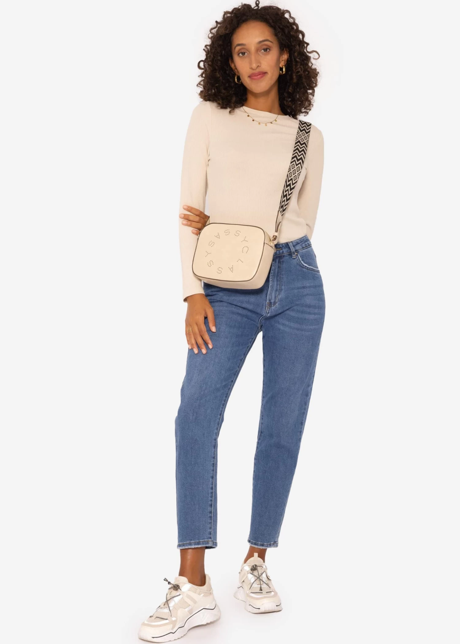 Lockeres Langarmshirt - Beige 4 Lockeres Langarmshirt - Beige – Bild 2