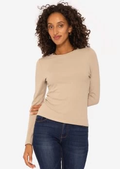 Lockeres Langarmshirt - Taupe -Sassyclassy SassyClassy lockeres langarmshirt taupe S3207G6092 5yxNFbkpCVb1Ke