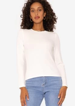 Lockeres Langarmshirt - Weiß -Sassyclassy SassyClassy lockeres langarmshirt weiss S3207G6090 5k24FEzGUDY6jZ