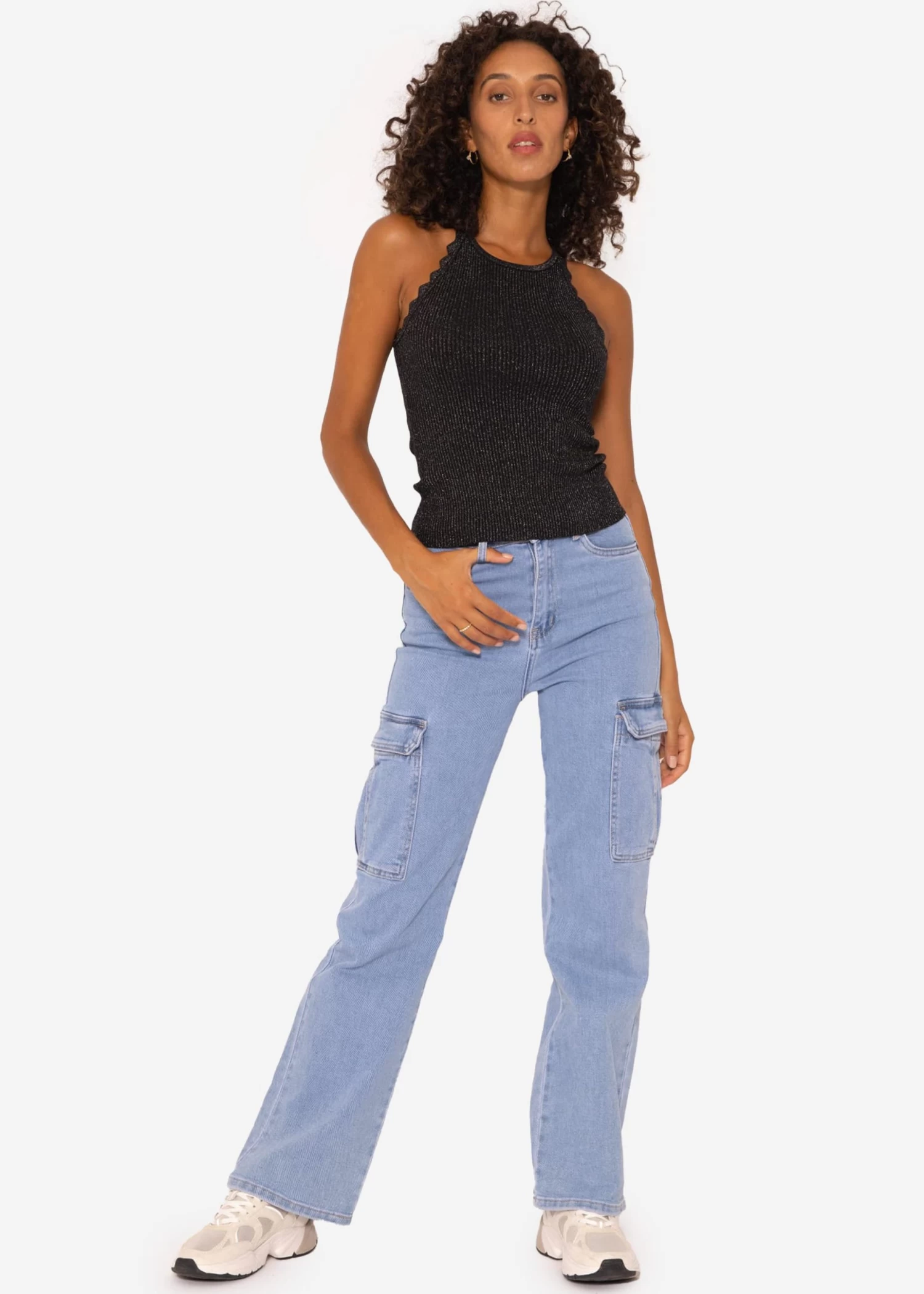 Lurex Stricktop - Schwarz 5 Lurex Stricktop - Schwarz – Bild 3