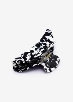 Marmorierte Haarklammer, Schwarz/weiß