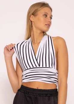 Multiway-Top, Gestreift, Schwarz/weiß 18 Multiway-Top, Gestreift, Schwarz/weiß -Sassyclassy SassyClassy multiway top gestreift schwarz weiss S3202B5513 3
