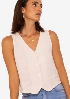 Musselin Anzugweste, Hellbeige -Sassyclassy SassyClassy musselin anzugweste hellbeige S3207B6045 3s3T05uvtqdQfP