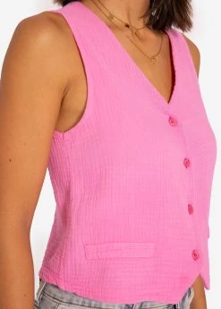 Musselin Anzugweste, Pink -Sassyclassy SassyClassy musselin anzugweste pink S3207B6047 10