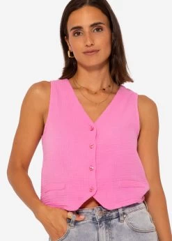 Musselin Anzugweste, Pink -Sassyclassy SassyClassy musselin anzugweste pink S3207B6047 5AhxOxbZcj8uHO