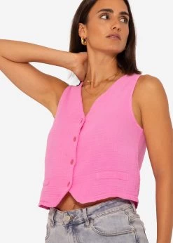 Musselin Anzugweste, Pink -Sassyclassy SassyClassy musselin anzugweste pink S3207B6047 6b6ShBW1vqParo