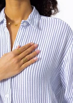 Musselin Bluse, Offwhite, Blau Gestreift 16 Musselin Bluse, Offwhite, Blau Gestreift -Sassyclassy SassyClassy musselin bluse blau gestreift offwhite S3202B5547 52GvMNSkpR02WH