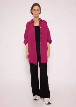 Musselin Bluse Oversize, Fuchsia -Sassyclassy SassyClassy musselin bluse oversize fuchsia S2208B5032 1