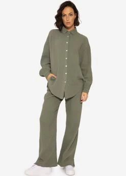 Musselin Bluse Oversize, Kurz, Khaki -Sassyclassy SassyClassy musselin bluse oversize kurz khaki S2201B4515 10qLAMTbMLogT5y