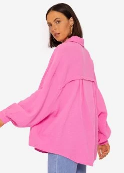 Musselin Bluse Oversize, Kurz, Pink -Sassyclassy SassyClassy musselin bluse oversize kurz pink S1203B3837 3z5uCMMVOH4NzP