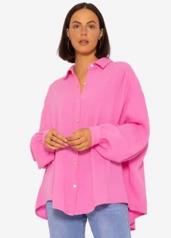 Musselin Bluse Oversize, Kurz, Pink -Sassyclassy SassyClassy musselin bluse oversize kurz pink S1203B3837 6KKENPeWFFCKW6