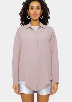 Musselin Bluse Oversize, Kurz, Puderrosa -Sassyclassy SassyClassy musselin bluse oversize kurz puderrosa S2205B4791 3 1