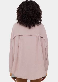 Musselin Bluse Oversize, Kurz, Puderrosa -Sassyclassy SassyClassy musselin bluse oversize kurz puderrosa S2205B4791 4 1