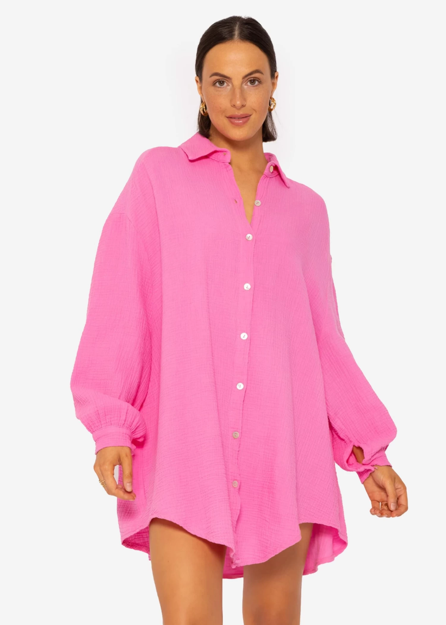 Musselin Bluse Oversize, Pink 3 Musselin Bluse Oversize, Pink