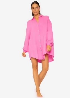Musselin Bluse Oversize, Pink 13 Musselin Bluse Oversize, Pink -Sassyclassy SassyClassy musselin bluse oversize pink S1201B3662 7