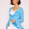 Musselin Cardigan Mit Volants, Blau 2 Musselin Cardigan Mit Volants, Blau -Sassyclassy SassyClassy musselin cardigan mit volants blau S3207B6067 8