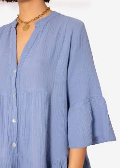 Musselin Kleid, Blau -Sassyclassy SassyClassy musselin kleid blau S2206B3859 2LuD5CsfmpUysrpHJ8WN4giaMZ8