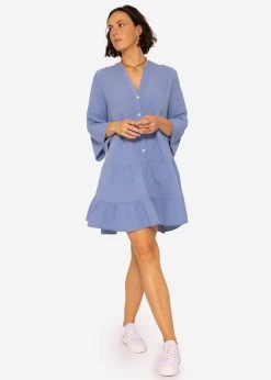 Musselin Kleid, Blau -Sassyclassy SassyClassy musselin kleid blau S2206B3859 5w5oEteQwWBogBFl7wrr8FOUAbf