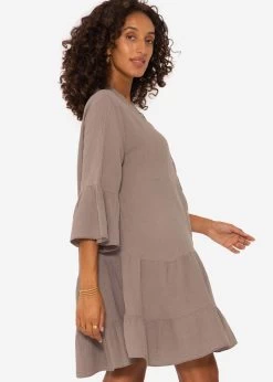 Musselin Kleid, Taupe -Sassyclassy SassyClassy musselin kleid taupe S2206B3970 30qfYFfJCdgAF5DWJBH3sVK9txZ