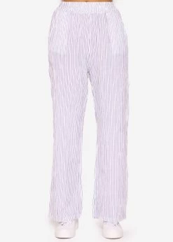 Musselin Pants, Gestreift, Blau-weiß