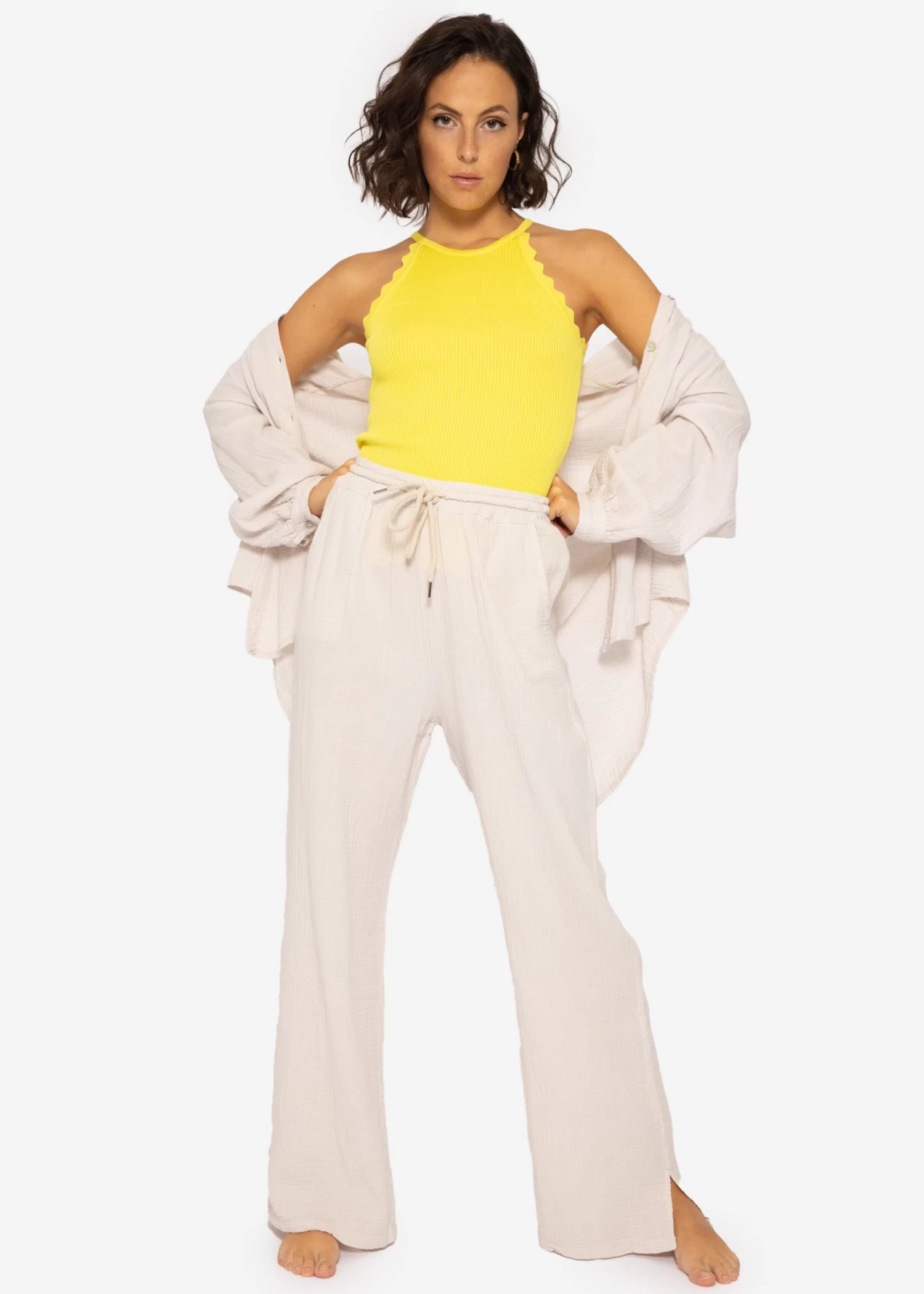 Musselin Pants, Hellbeige 6 Musselin Pants, Hellbeige – Bild 4