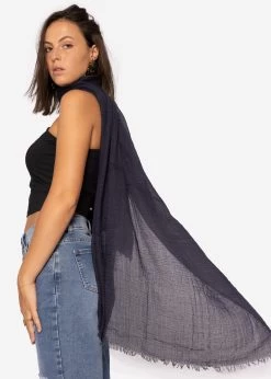 Musselin Schal, Dunkelblau -Sassyclassy SassyClassy musselin schal dunkelblau S2208A1167 29XRvzA7si78zp