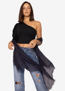 Musselin Schal, Dunkelblau -Sassyclassy SassyClassy musselin schal dunkelblau S2208A1167 3jtHapcZYB0RNq