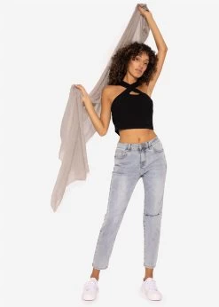 Musselin Schal, Hellgrau -Sassyclassy SassyClassy musselin schal hellgrau S3205A1326 3