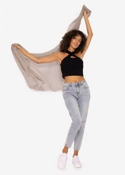 Musselin Schal, Hellgrau -Sassyclassy SassyClassy musselin schal hellgrau S3205A1326VXcPyL5HN3Wj2