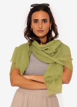 Musselin Schal, Hellgrün -Sassyclassy SassyClassy musselin schal hellgrun S3203A1304 40ellDwSVJnmTh
