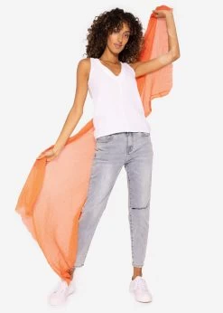 Musselin Schal, Lachs -Sassyclassy SassyClassy musselin schal lachs S3205A1325 3
