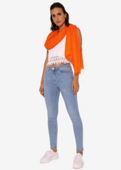 Musselin Schal, Orange -Sassyclassy SassyClassy musselin schal orange S2208A1199 42oIsfkYi6r9Jt