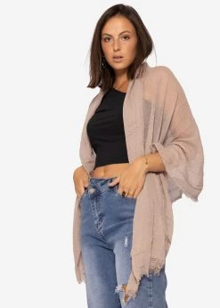 Musselin Schal, Taupe -Sassyclassy SassyClassy musselin schal taupe S2208A1170 1VWfehv5Z2WloX