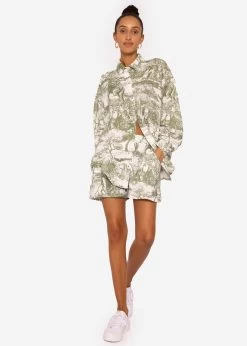 Musselin Shorts Mit Print, Khaki -Sassyclassy SassyClassy musselin shorts mit print khaki S3206B5966 7