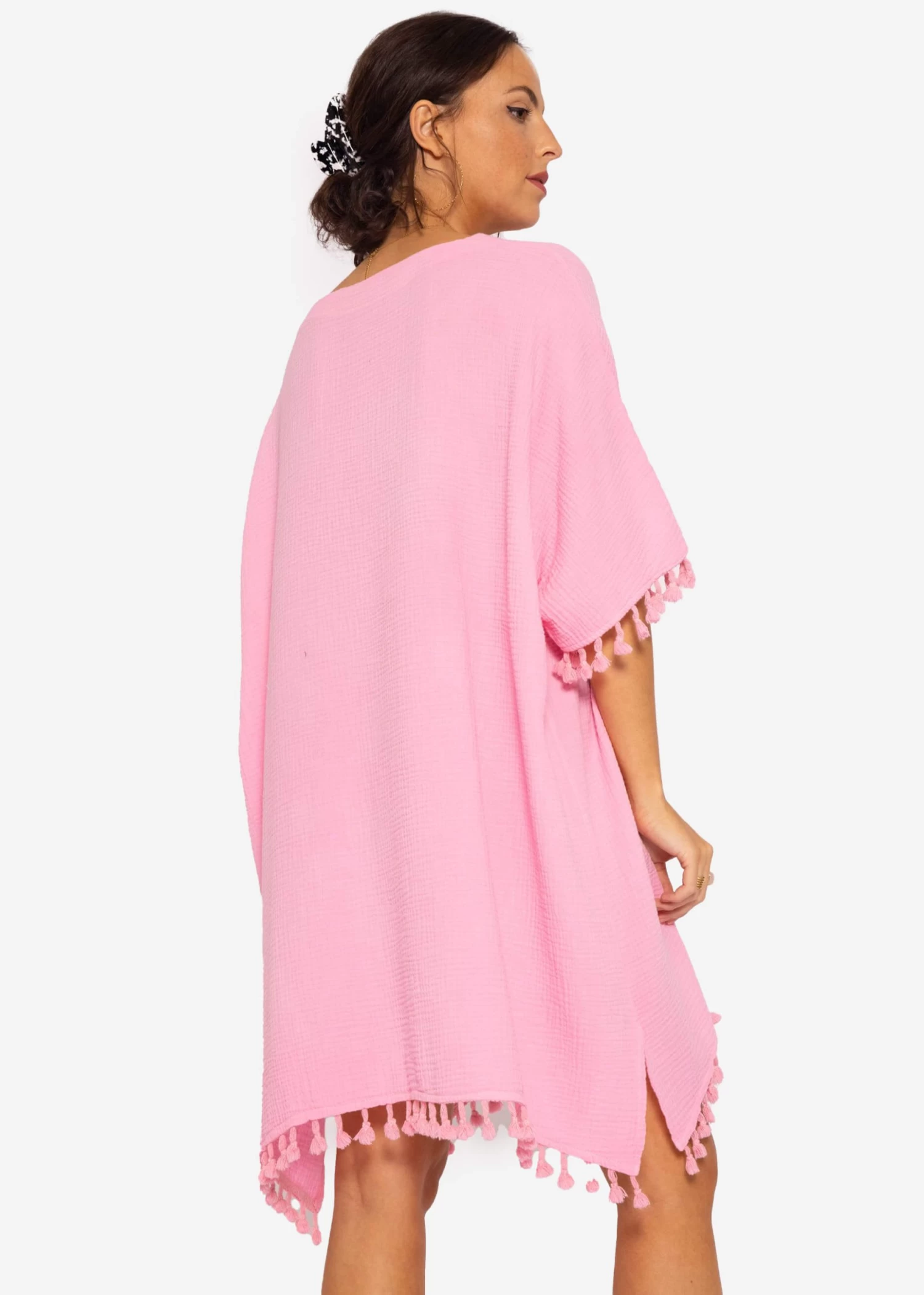 Musselin Tunika Mit Tassels, Babyrosa 8 Musselin Tunika Mit Tassels, Babyrosa – Bild 6