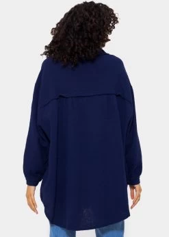Musselin Bluse Oversize, Dunkelblau -Sassyclassy SassyClassy musselinbluse bluse oversize dunkelblau S2201B4509 5ghiP9K3Kj3bHY
