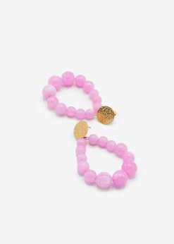 Ohrstecker Gold Mit Perlen - Flieder -Sassyclassy SassyClassy ohrstecker flieder S2403AO9049 1