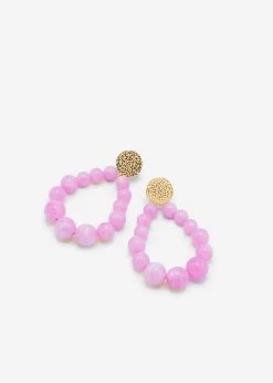 Ohrstecker Gold Mit Perlen - Flieder -Sassyclassy SassyClassy ohrstecker flieder S2403AO9049 3