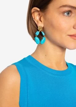 Ohrstecker Gold Mit Großen Perlen, Blau -Sassyclassy SassyClassy ohrstecker gold mit grossen perlen blau S3202A1283 1