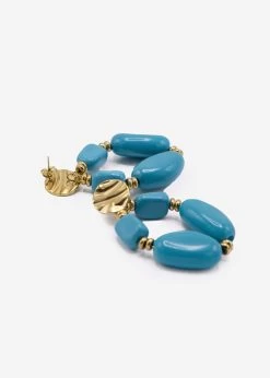 Ohrstecker Gold Mit Großen Perlen, Blau -Sassyclassy SassyClassy ohrstecker gold mit grossen perlen blau S3202A1283 2