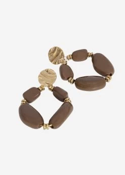 Ohrstecker Gold Mit Großen Perlen, Braun -Sassyclassy SassyClassy ohrstecker gold mit grossen perlen braun S2203A1050 12