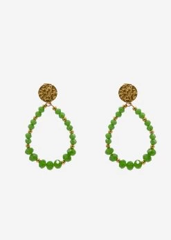 Ohrstecker Gold Mit Perlen, Grün