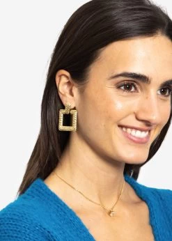 Ohrstecker Mit Hängender Brosche, Gold -Sassyclassy SassyClassy ohrstecker mit hangender brosche gold S2212A1256 3