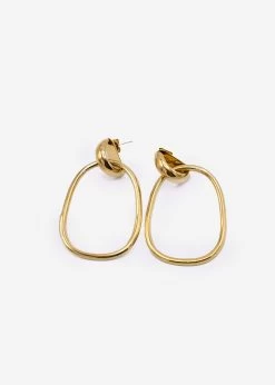 Ohrstecker Mit Ovalem Anhänger, Gold -Sassyclassy SassyClassy ohrstecker mit ovalem anhanger gold S2210A1248 3