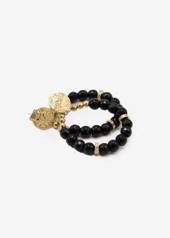 Ohrstecker Gold Mit Echten Perlen - Schwarzer Achat -Sassyclassy SassyClassy ohrstecker mit schwarzen achat perlchen S3202A1279c3NuVbrxUFjnA