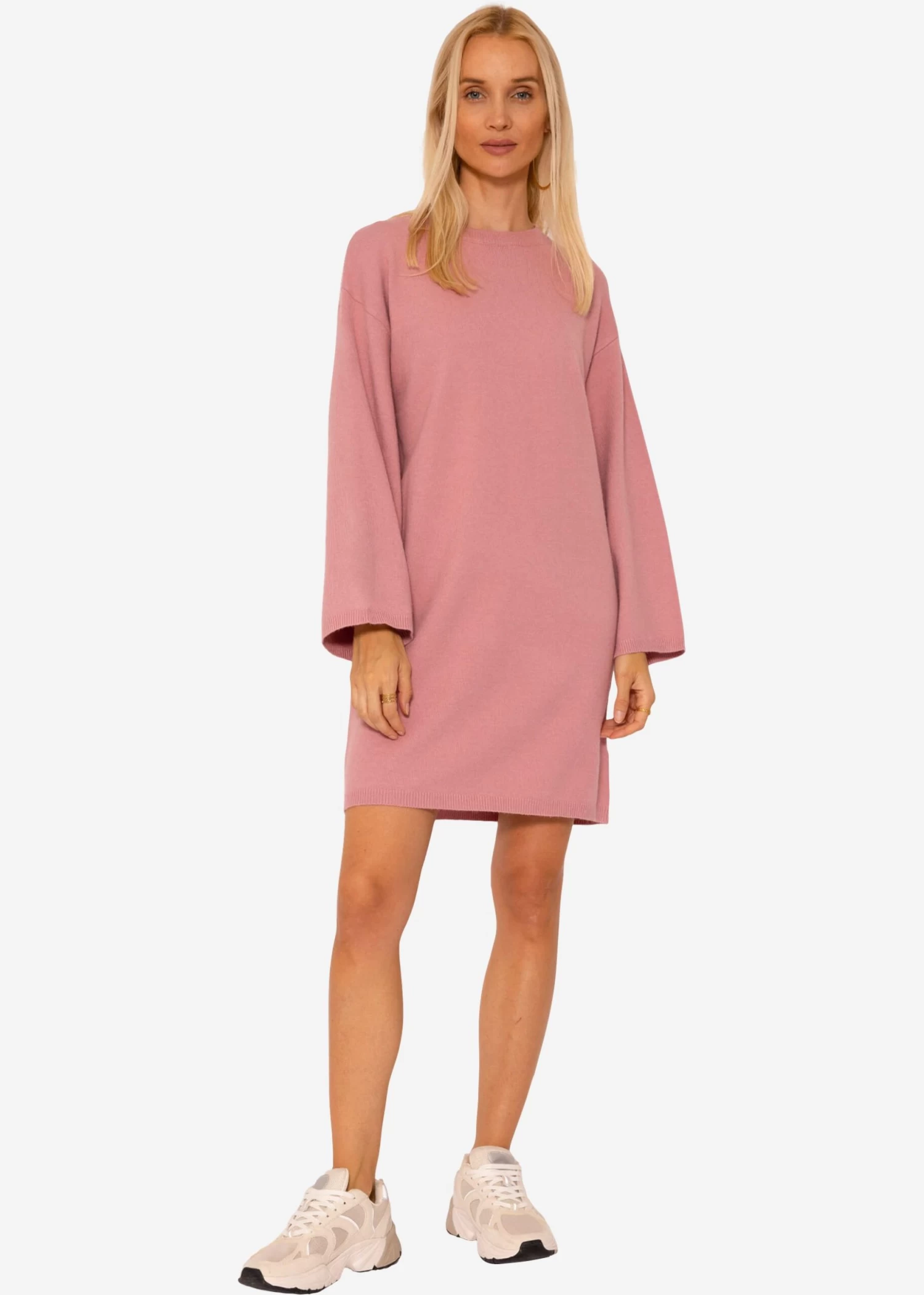 Oversize Kleid In Strick - Altrosa 6 Oversize Kleid In Strick - Altrosa – Bild 4