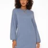 Oversize Kleid In Strick - Jeansblau 2 Oversize Kleid In Strick - Jeansblau -Sassyclassy SassyClassy oversize strickkleid jeansblau S3206B5978 3