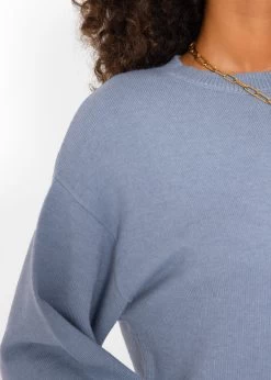 Oversize Kleid In Strick - Jeansblau -Sassyclassy SassyClassy oversize strickkleid jeansblau S3206B5978 8