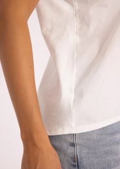 Popelin/Jersey Bluse, Offwhite -Sassyclassy SassyClassy popelin jersey bluse offwhite S3202B5546 10