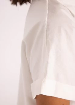 Popelin/Jersey Bluse, Offwhite -Sassyclassy SassyClassy popelin jersey bluse offwhite S3202B5546 9